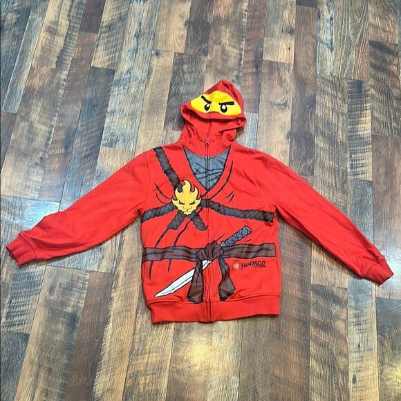 Red Ninja Hoodie with Sword Design 10/12 (3700) - Picture 1 of 4